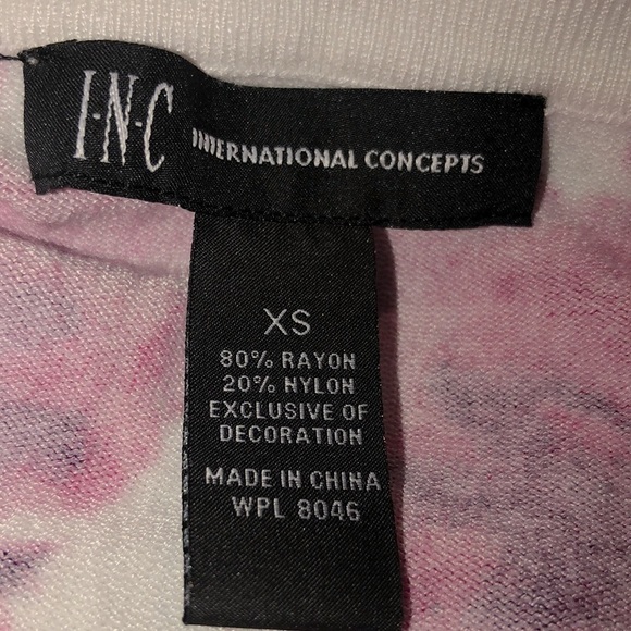 INC International Concepts White mini cardigan with Hot Pink Embellished flowers - Picture 9 of 12